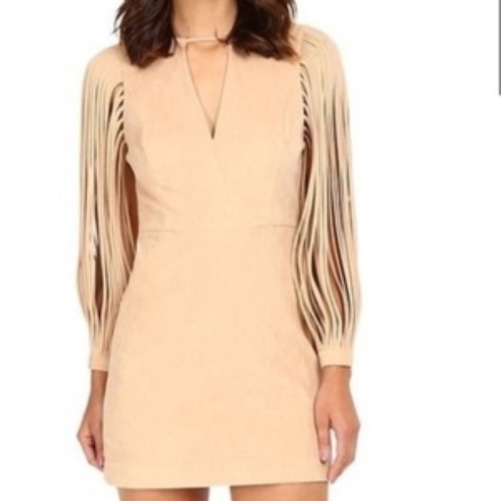Halston Tan Ultrasuede Dress NWT Mini (Size 8)